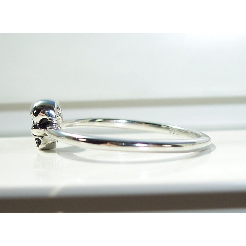 925 STERLING SILVER Dainty Phantom Skull Ring Goth Punk - Picture 7 of 14